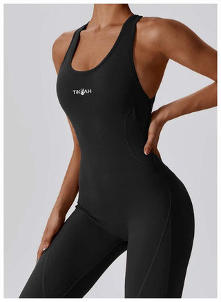Backless One Piece Gym Wear Full Body Suit